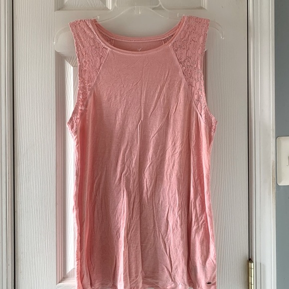 American Eagle Pink Floral Lace Tank - Picture 1 of 3